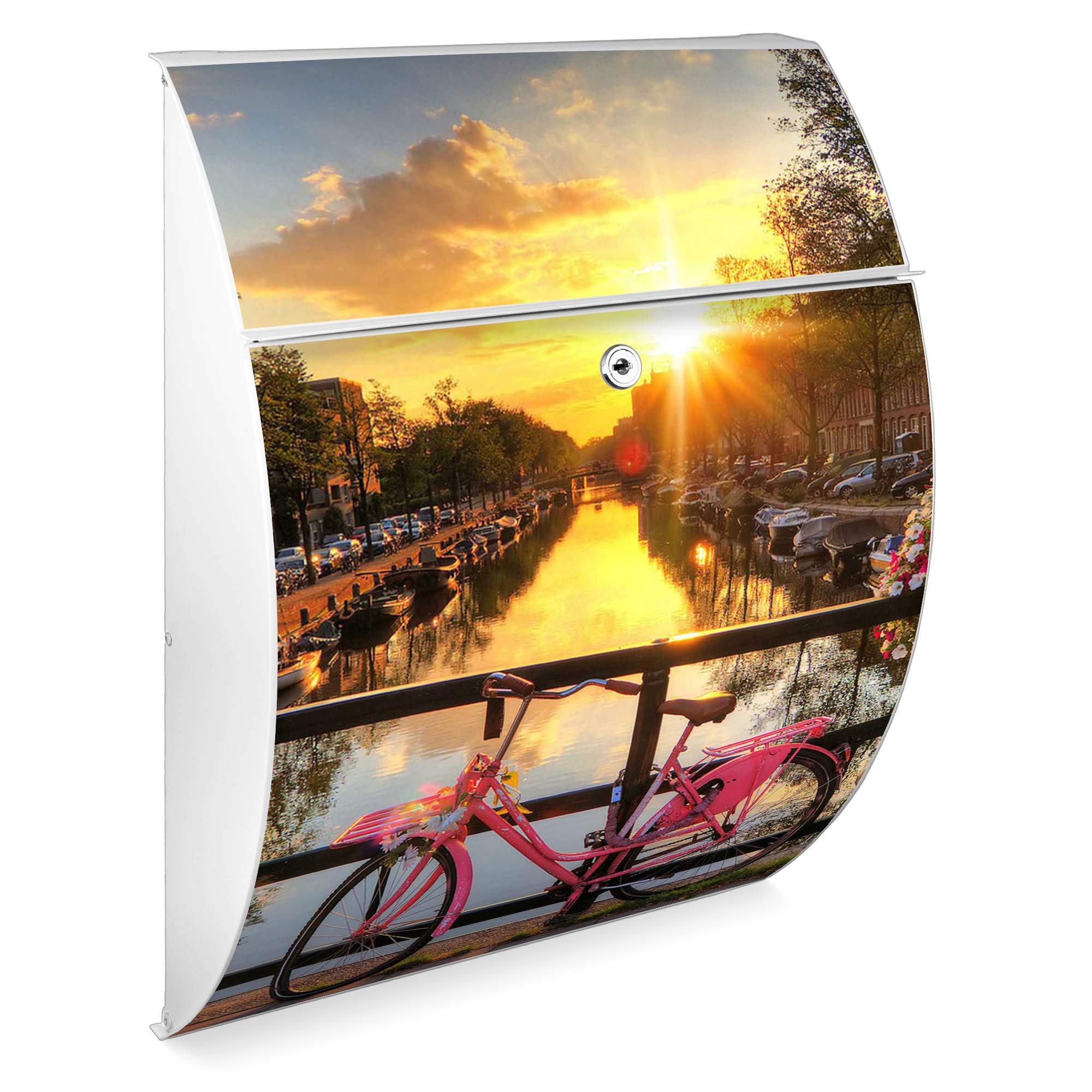 Banjado Riviera 46x33,5x13cm Briefkasten Anthrazit Amsterdam Mit Rad