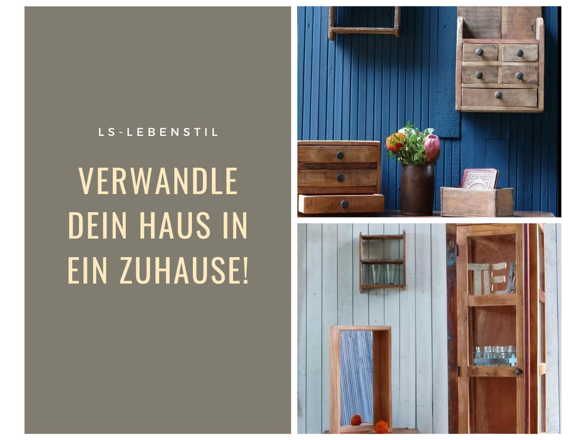 LS-LebenStil Küche & Haushalt Wandregal Holz 31x25cm Braun Ziegelform