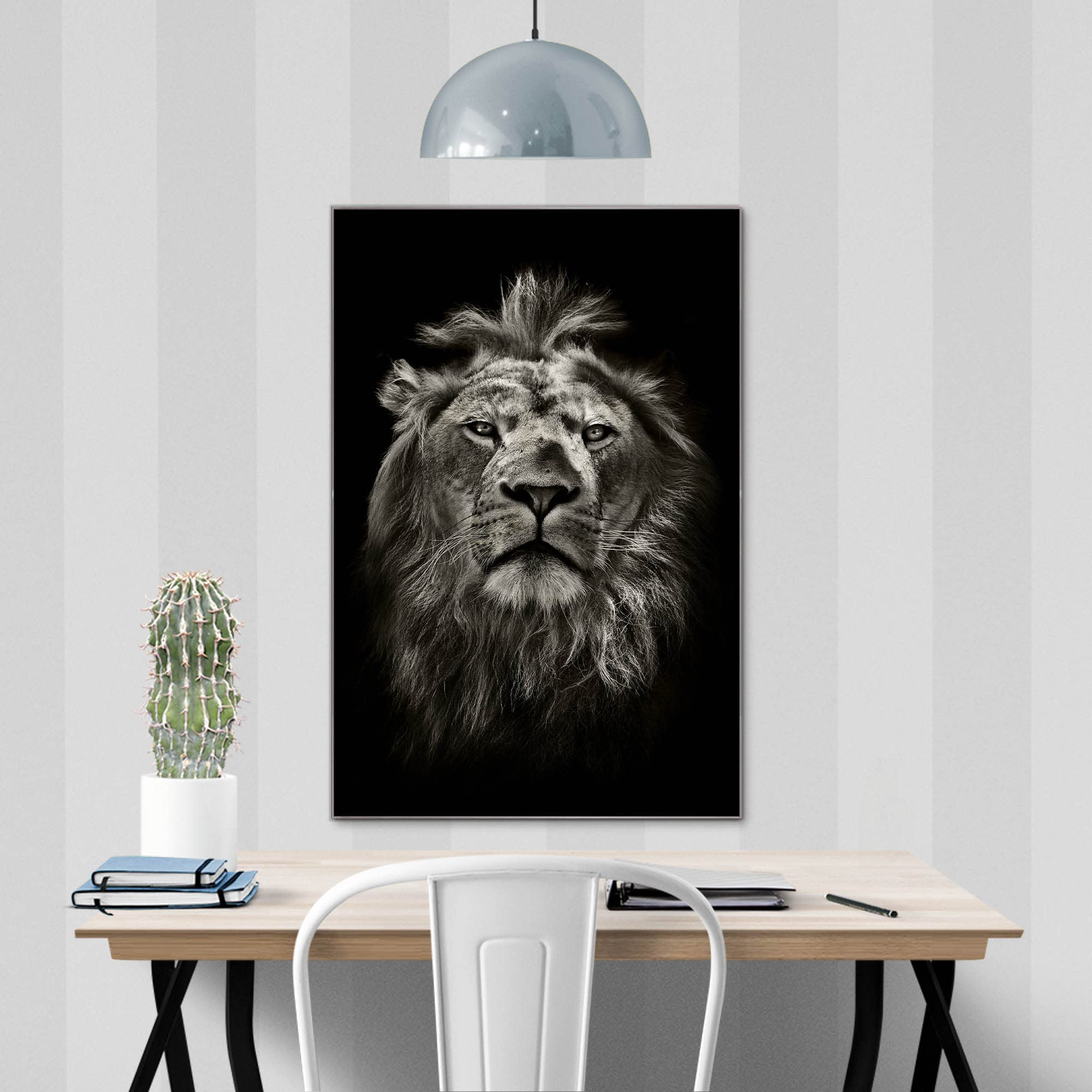 Banjado Magnettafel Löwe Porträt Glas Magnettafel 60x40 beschreibbar
