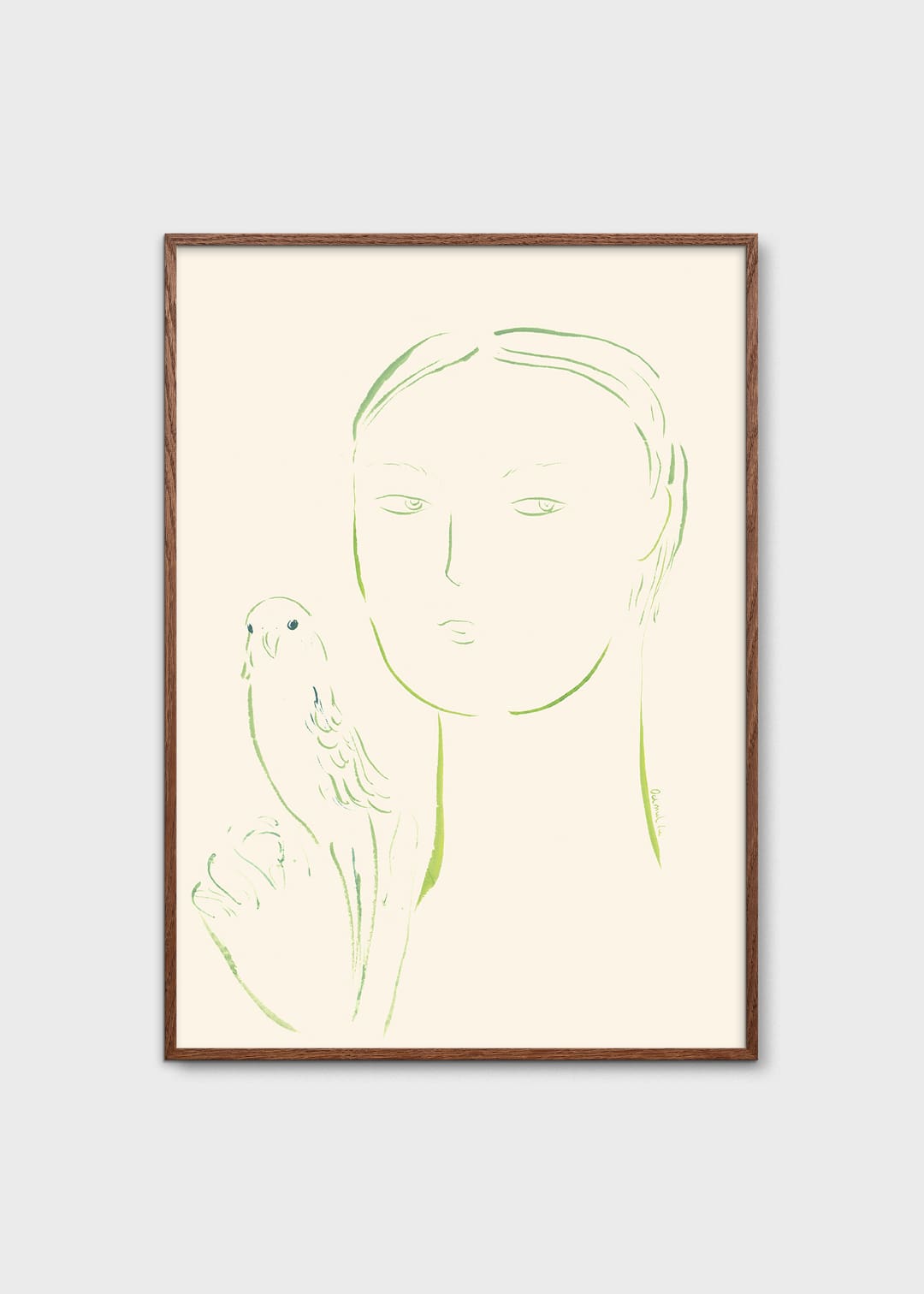 The Poster Club Art Prints Boy and Parrot 02 Poster 30x40 beige