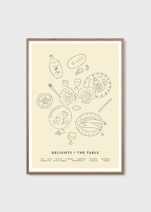 The Poster Club Art Prints Delights at the Table Poster A4 Beige