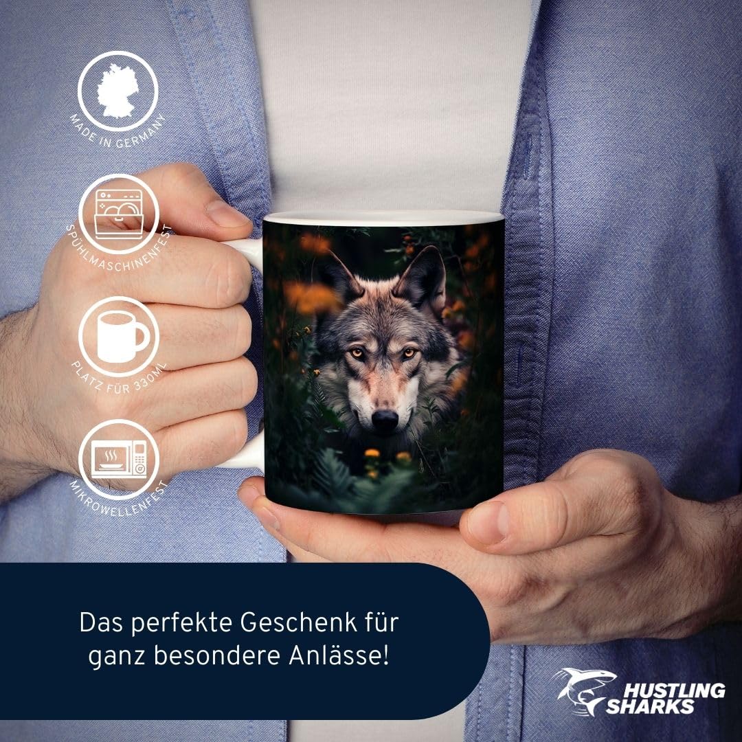 Hustling Sharks Wandbilder Wolf Tasse 330ml weiß Keramik