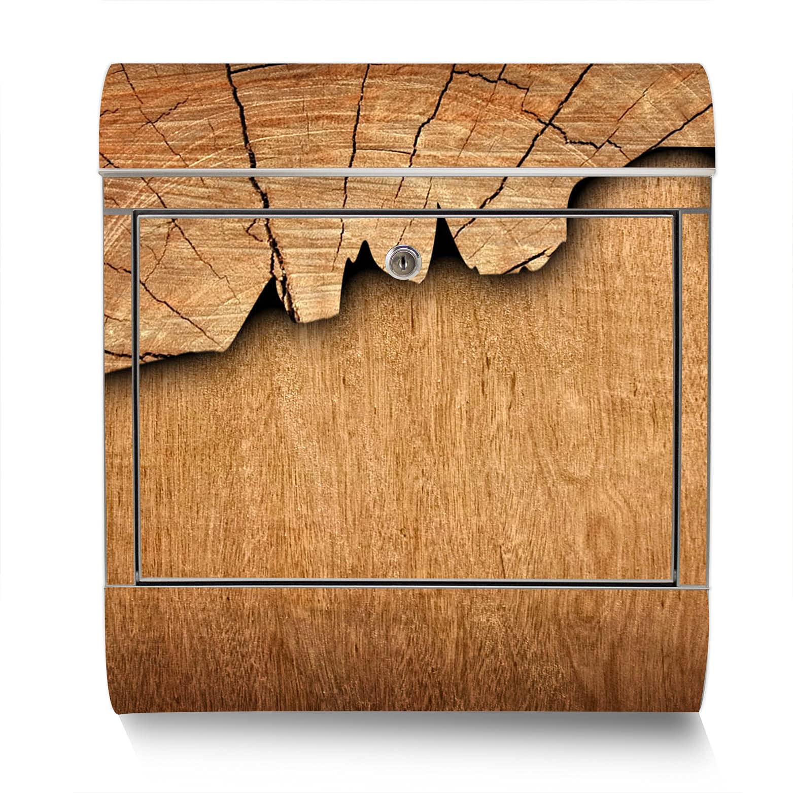 Banjado Briefkasten Holz Standbriefkasten Edelstahl A4 38x43cm