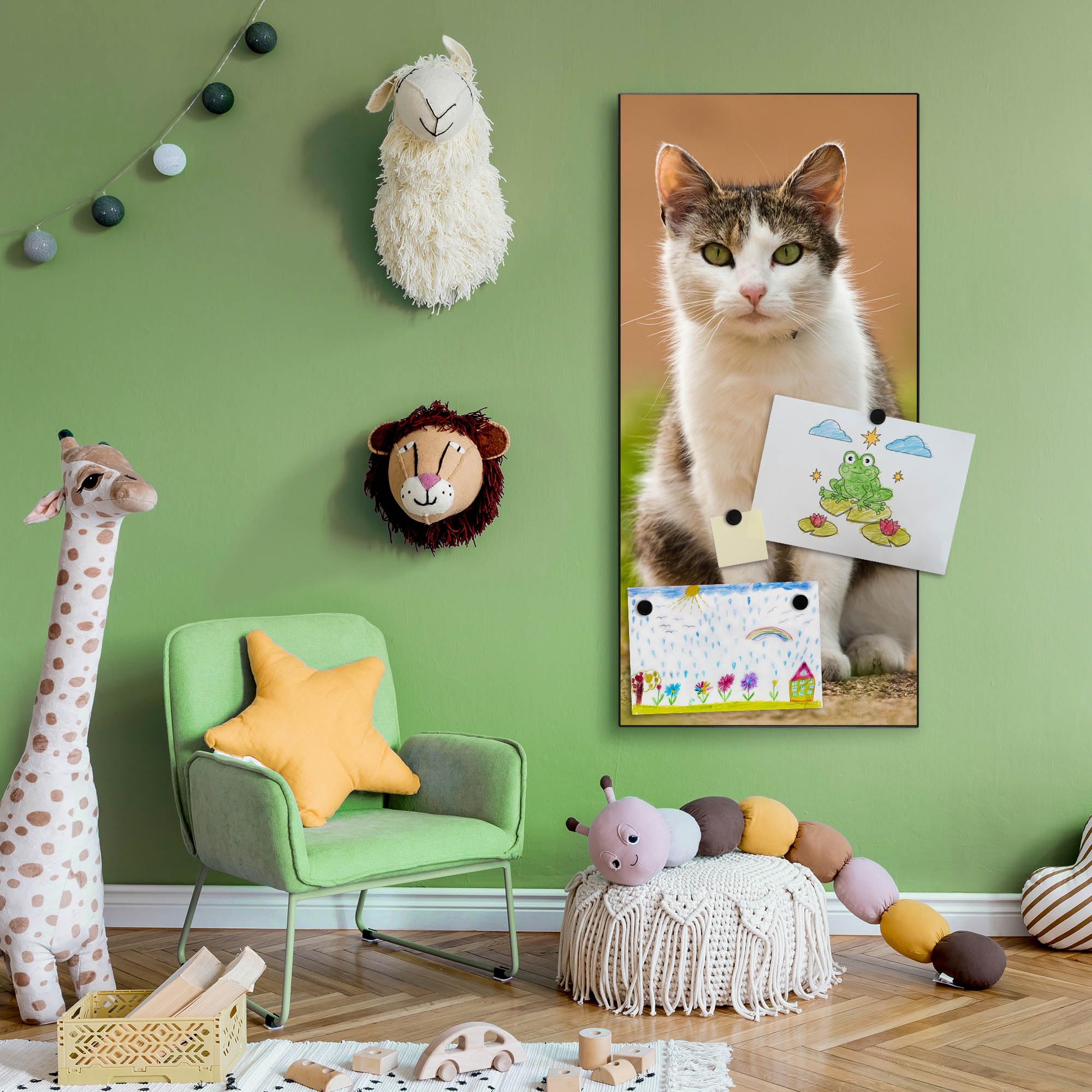 Banjado Magnettafel Suse Magnetpinnwand 37x78cm Katzenmotiv
