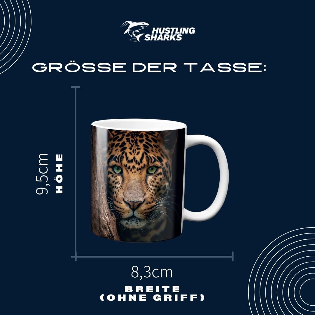 Hustling Sharks Wandbilder Tasse Tiger thoughtful 330 ml weiß