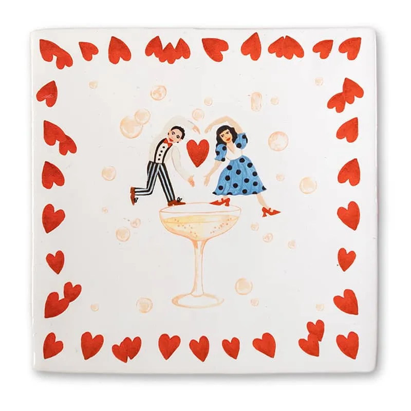 Storytiles Delft blue Proost op de liefde Fliese S 10x10 cm Liebe