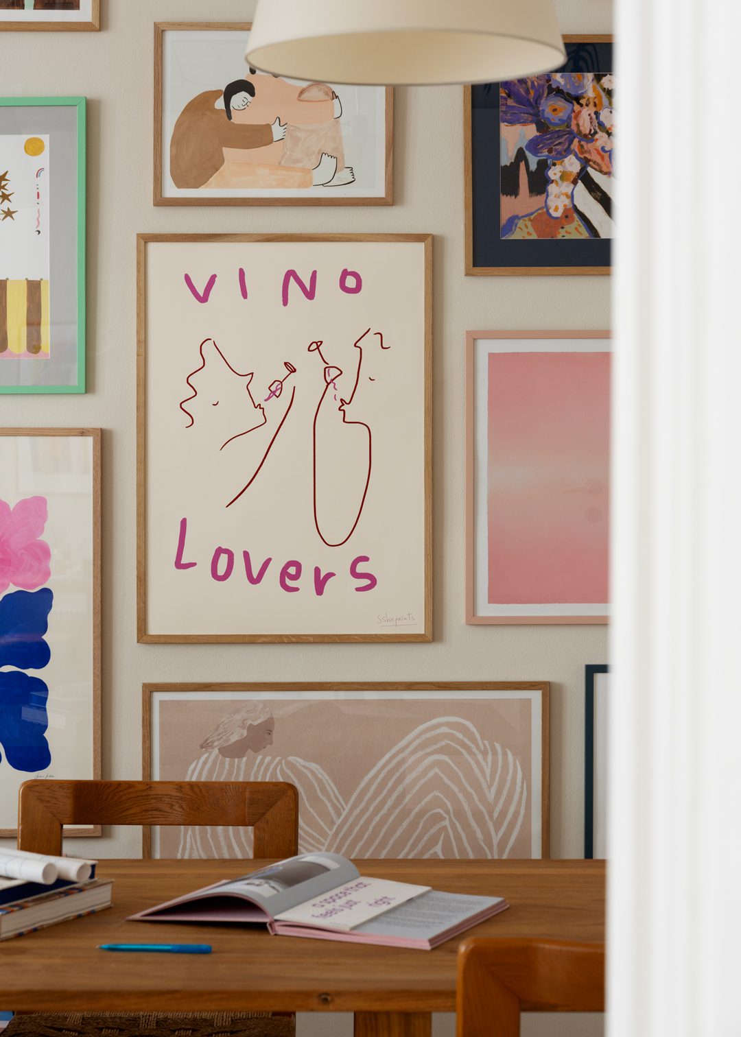 The Poster Club Art Prints Vino Lovers Poster 30x40 cm beige