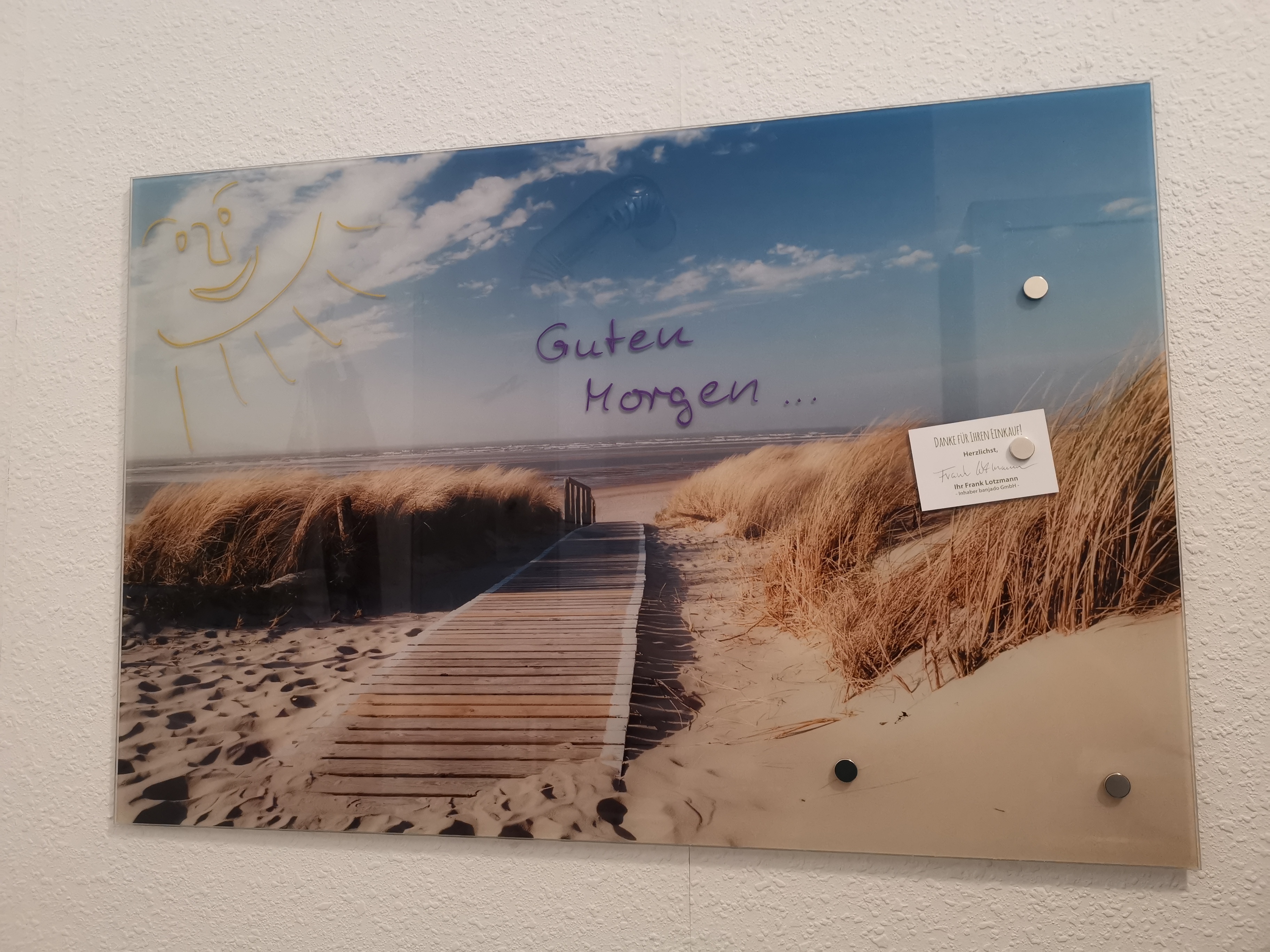 Banjado Magnettafel Fensterpanorama 120x80 cm Glasmagnettafel Meer