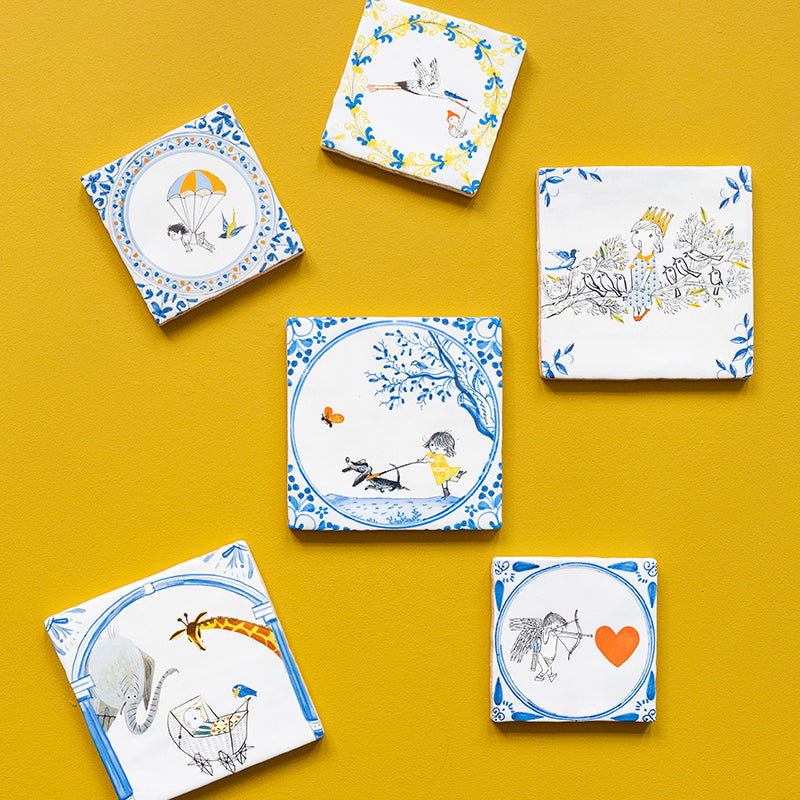 Storytiles Delft Blue Hallo kleintje! Baby-Fliese S 10x10 cm