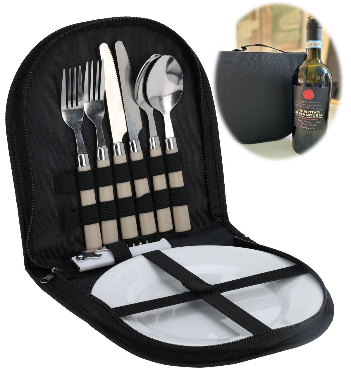 LS-LebenStil Garten & Camping Picknick-Set 10-teilig 2 Personen