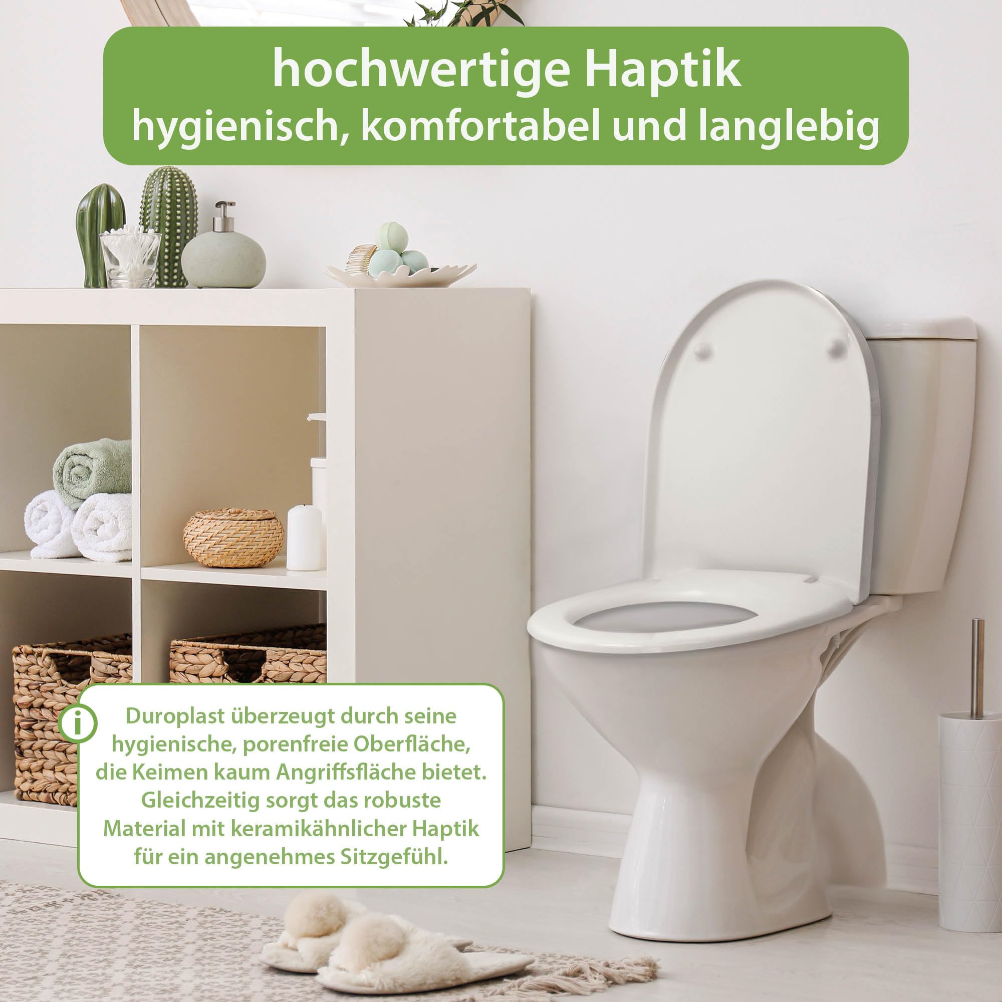 Banjado WC Sitz Rotgelber Falter Toilettendeckel Weiß D-Form