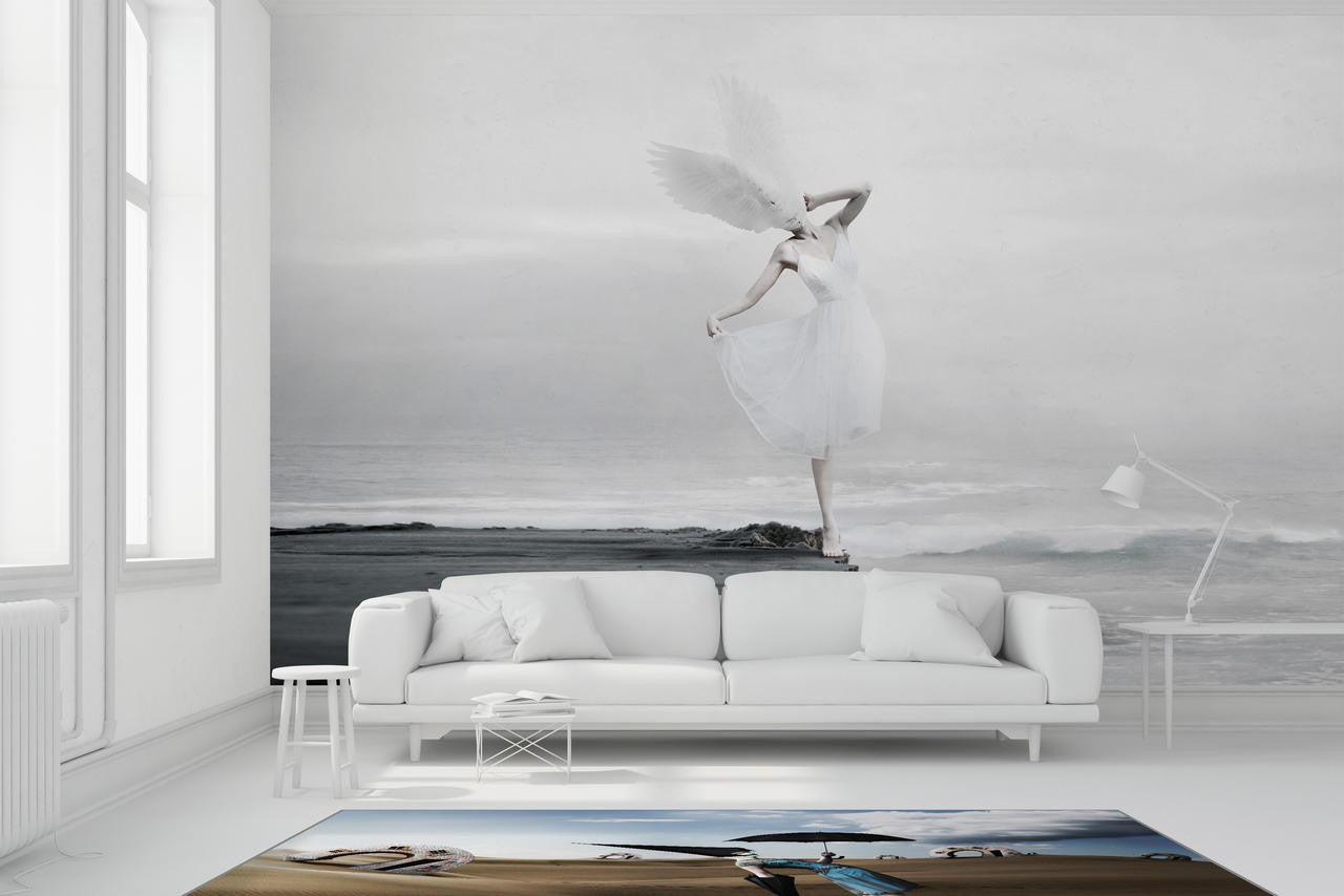 Mineheart White Sky XIX Fototapete weiß 250 x 300 cm