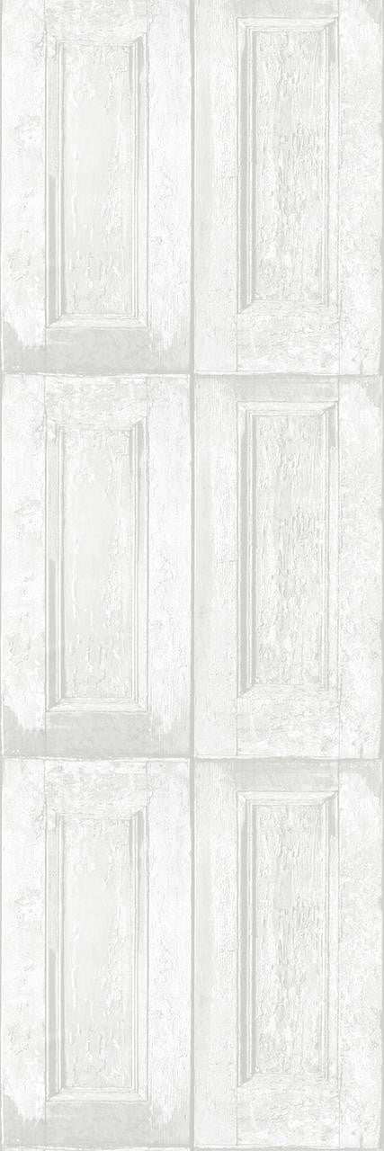 Mineheart Wallpaper Whitewash Panelling Tapete Weiß Holzoptik