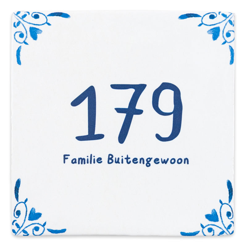 Storytiles Delft Blue A note to you Fliese 10x10 cm Hausnummer