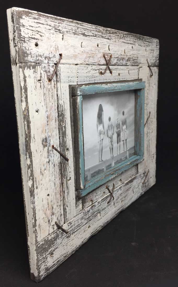 LS-LebenStil Vintage Bilderrahmen Holz 10x15cm Weiß Aufsteller