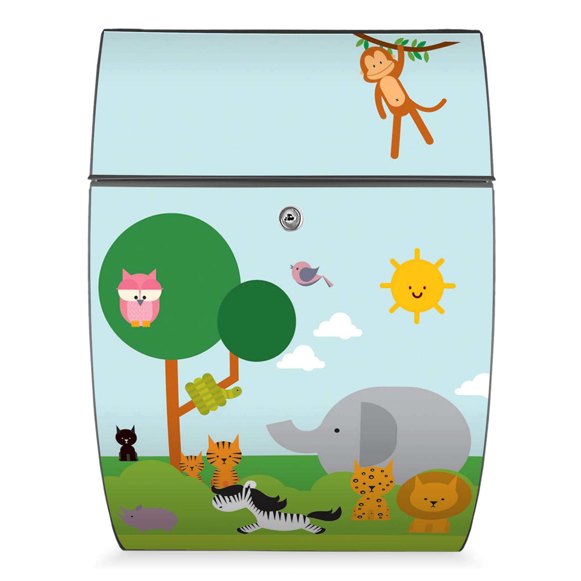 Banjado Riviera Wilde Tiere Briefkasten Anthrazit A4