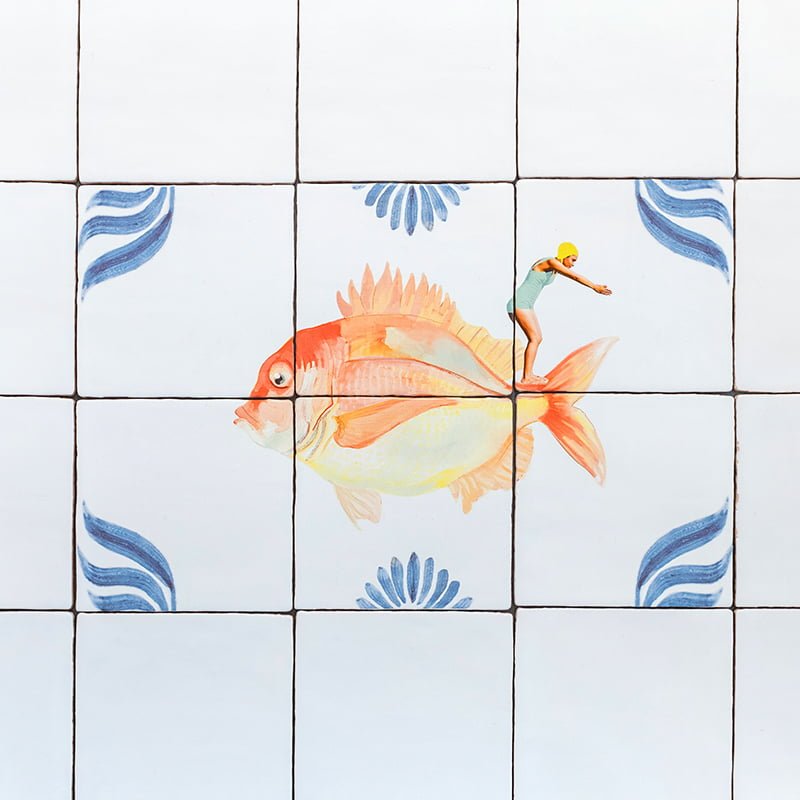 StoryTiles Tile Tableaus Een dappere duik Wandbild groß Mut