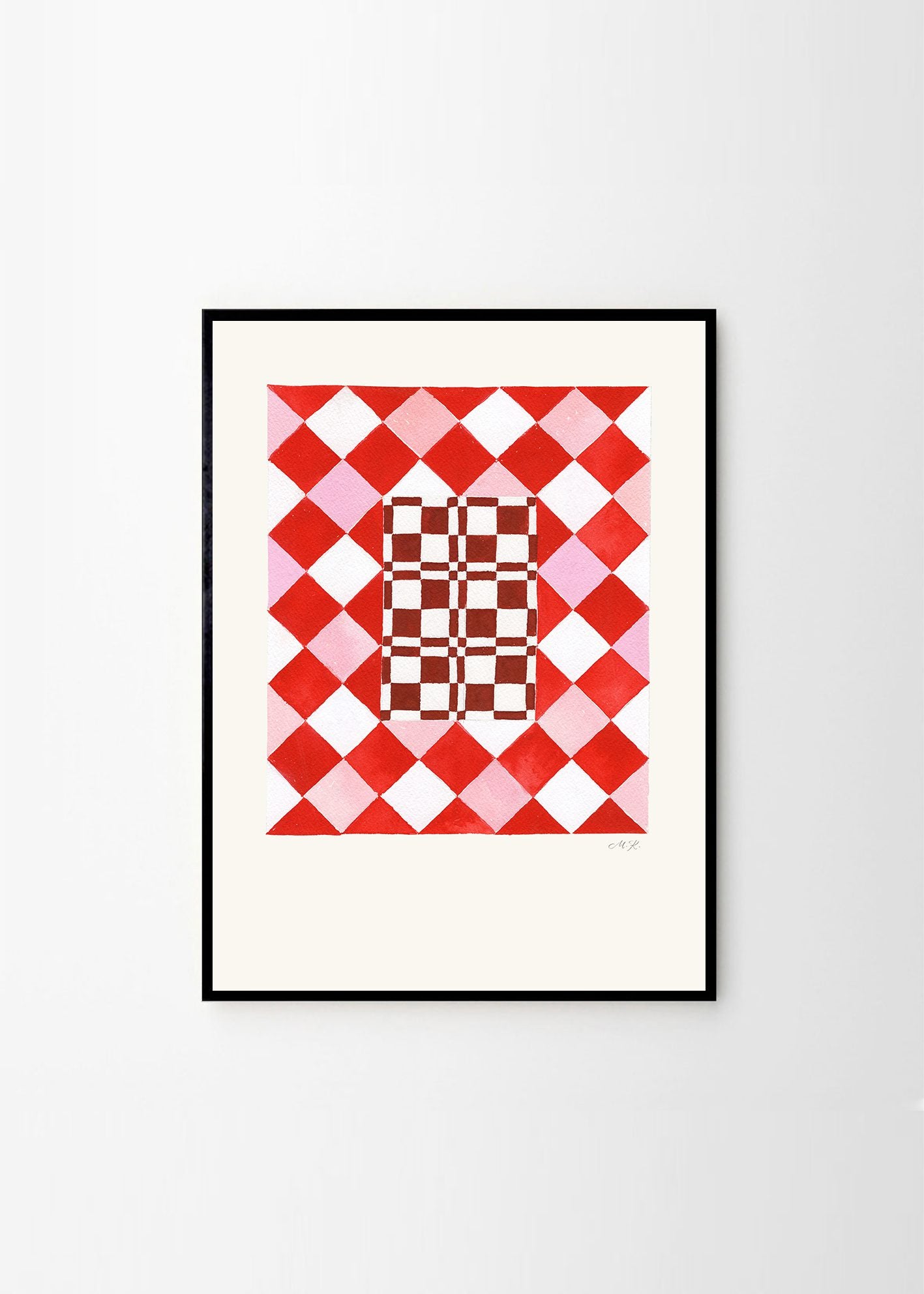 The Poster Club Art Prints Tern No. 6 Poster A4 rosa rot