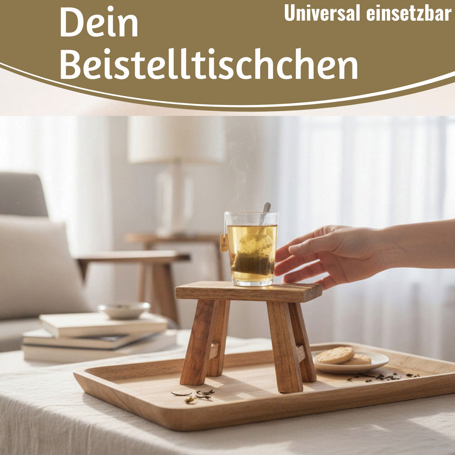 LS-LebenStil Pflanzenhocker Teak 21x16cm Mini-Tisch