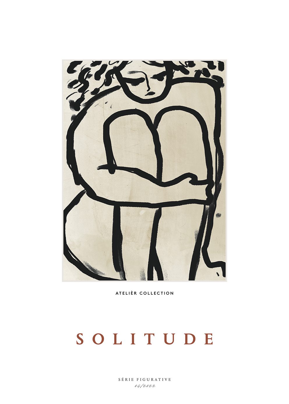 The Poster Club Solitude Poster A4 beige-blau