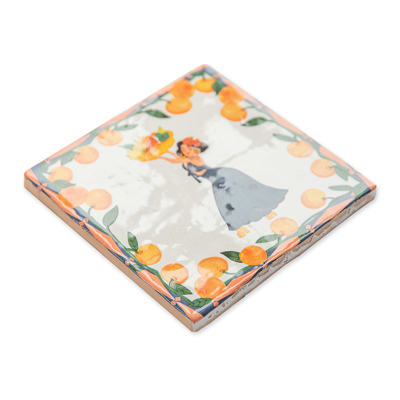 Storytiles Delft blue Miss Feel-good Wandfliese S 10x10 cm