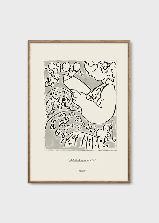 The Poster Club Art Prints Reading Poster A4 beige