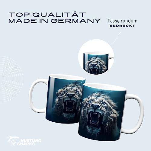 Hustling Sharks Wandbilder Löwe brüllt Tasse 330 ml Keramik Weiß