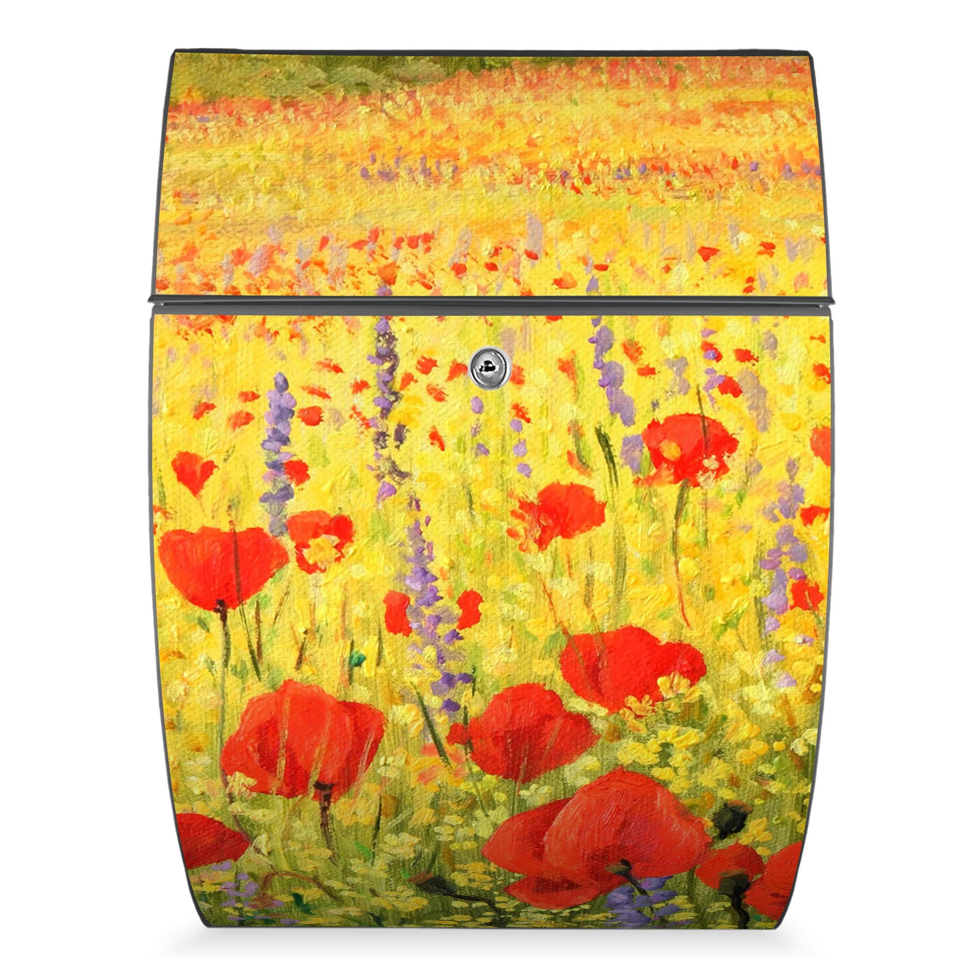 Banjado Riviera Briefkasten Anthrazit Mohnblumen A4