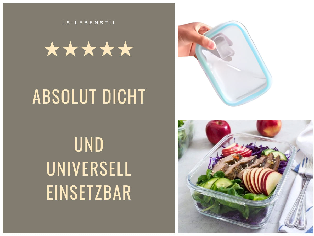 LS-LebenStil Cook & Lock Glas Frischhaltedose 3er Set eckig