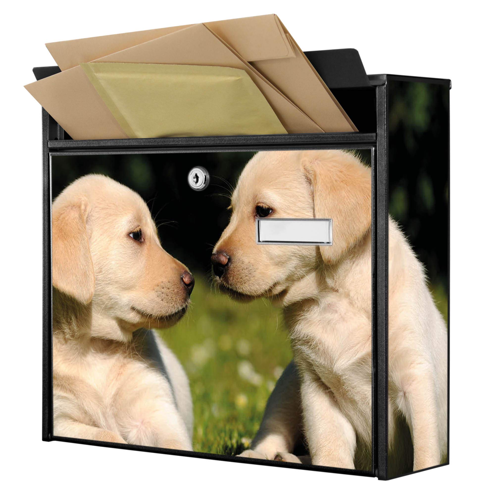 Banjado Briefkasten Labrador Schwarz A4 ohne Zeitungsfach
