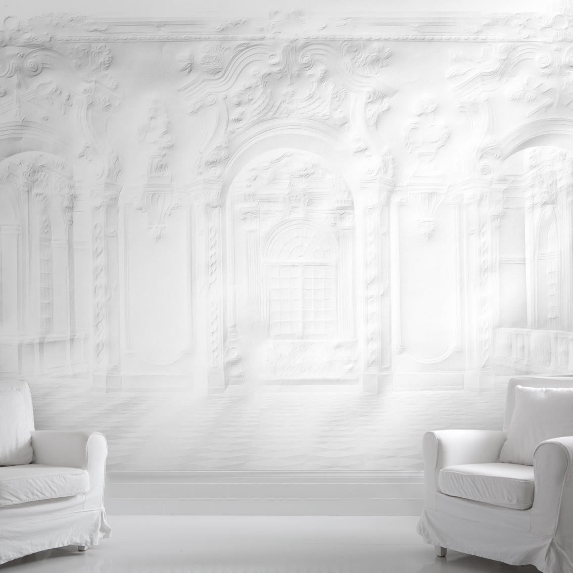Mineheart Paper Palace Fototapete 250x300 cm weiss