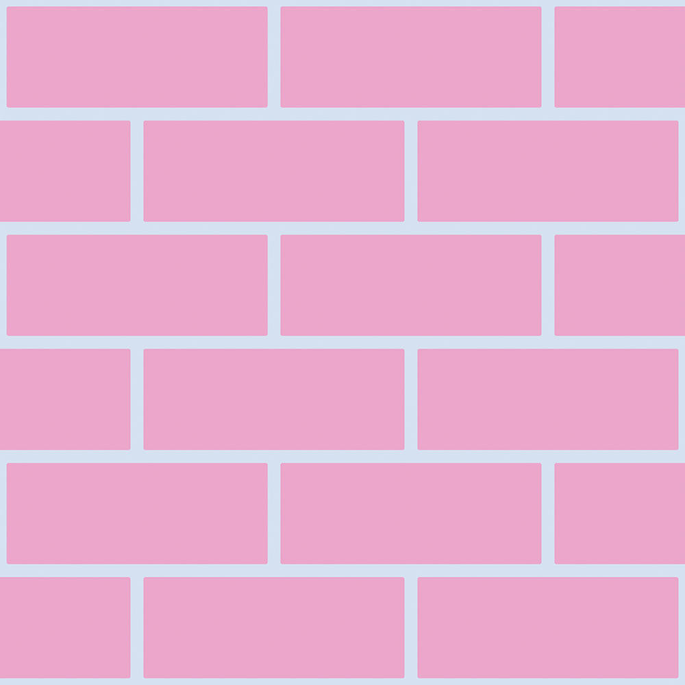 Mineheart Outline Bricks Tapete Rosa Hellblau Muster Pastell