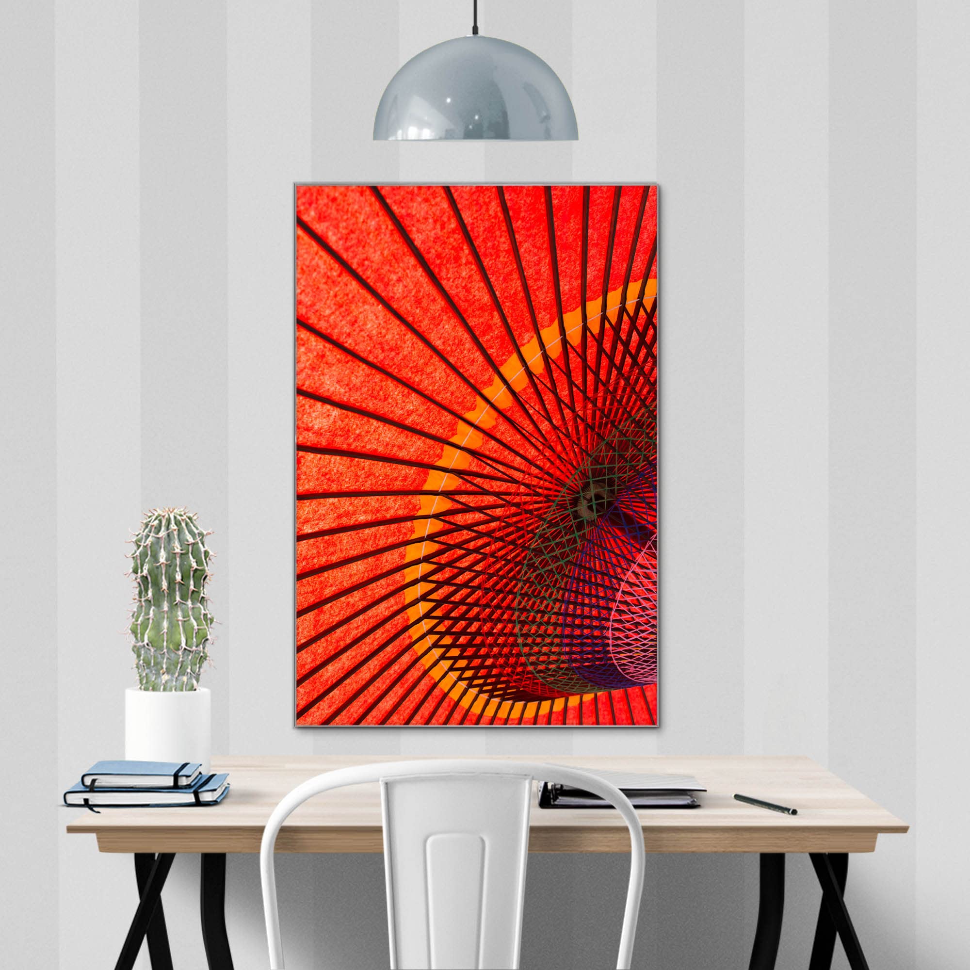 Banjado Magnettafel Glas 40x60cm Magnetwand Roter Schirm Abstrakt