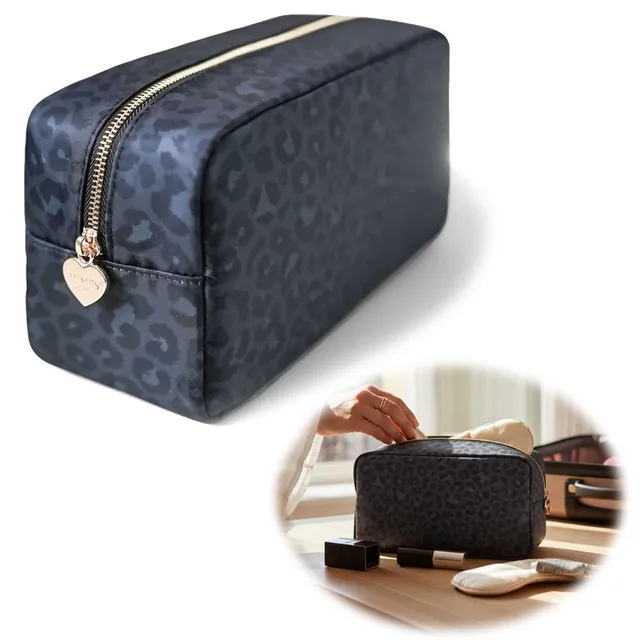 Mimi's Glow Kulturtasche Romy 26x14cm leo grau Kosmetiktasche