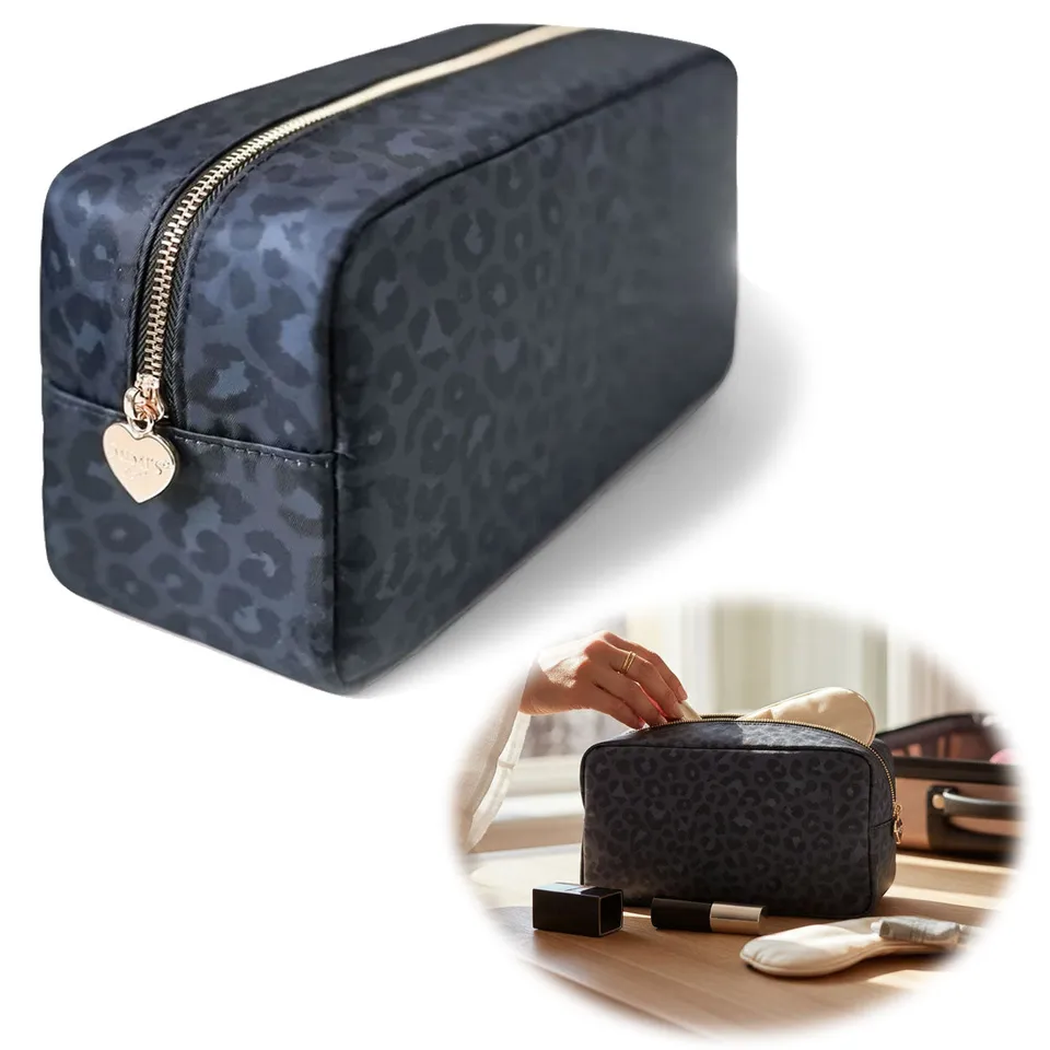 Mimi's Glow Kulturtasche Romy 26x14cm leo grau Kosmetiktasche