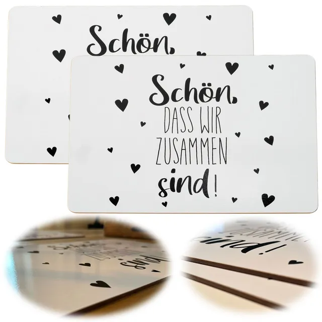 LS-LebenStil Tischset 2er-Set 40x30 cm abwaschbar Zusammen-Motiv