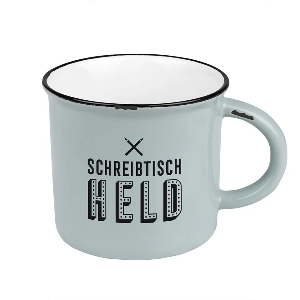LS-LebenStil Küche & Haushalt Schreitischheld Kaffeebecher 400ml Emaille-Look