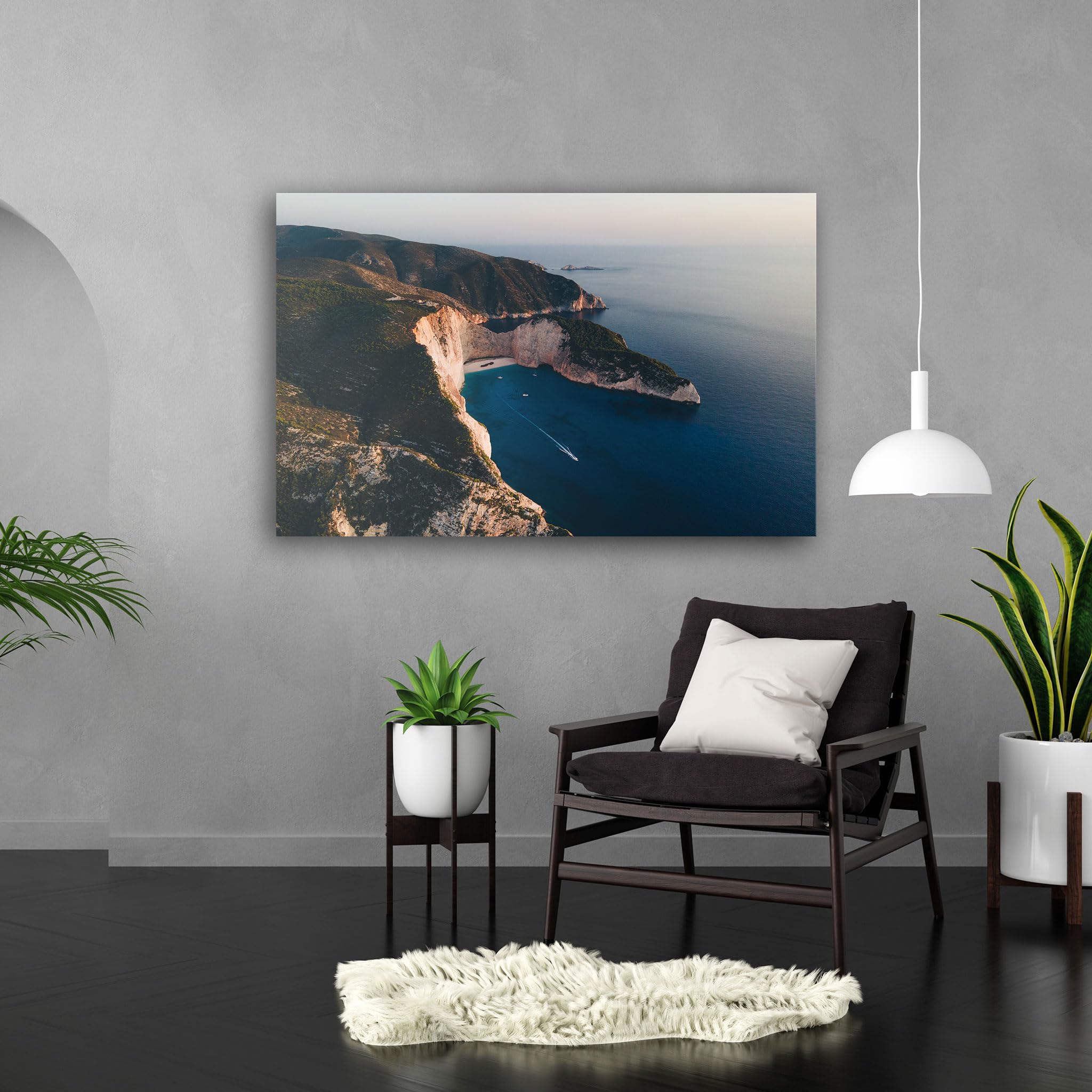 Hustling Sharks Wandbilder Bucht Vogelperspektive Wandbild 30x40 cm