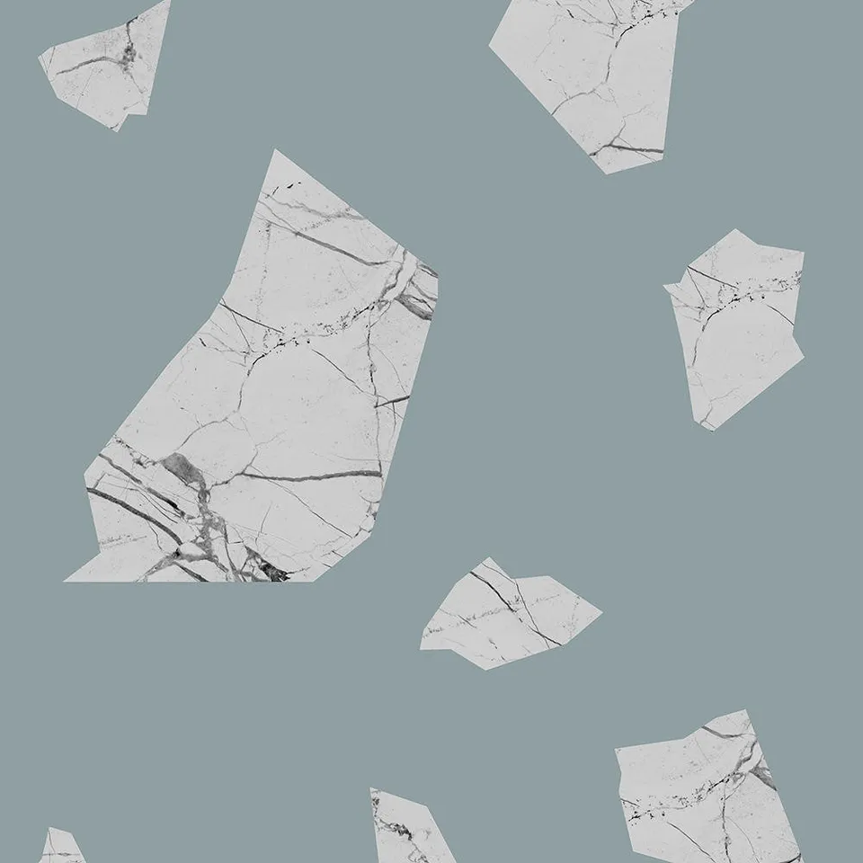 Mineheart Marble Fragment Tapete Grün Grau A3 Muster