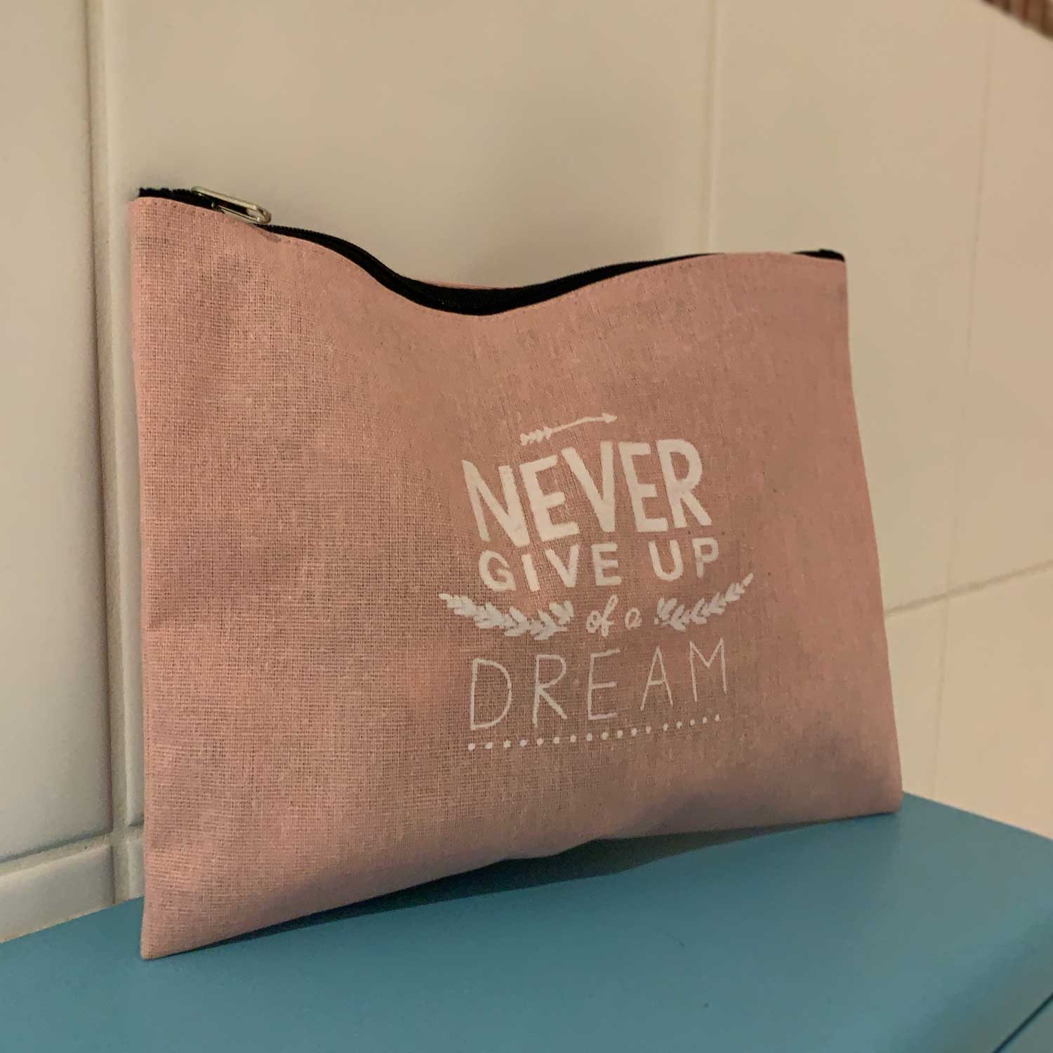 LS-LebenStil Shopper Taschen Waschtasche Rosa Weiß 2er Set