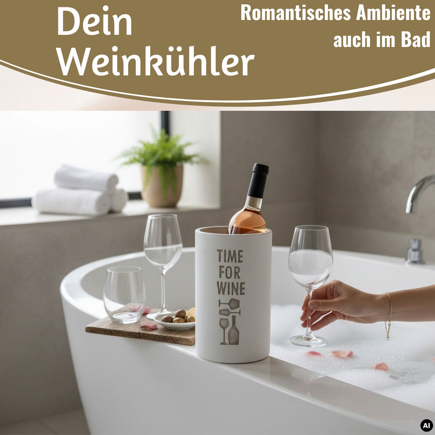 LS-LebenStil Time for Wein Weinkühler Beton grau 21 cm
