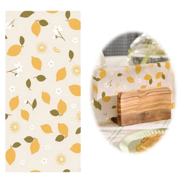 LS-LebenStil Küche Servietten Zitrone 40x40 Papierservietten 16er 3-lagig