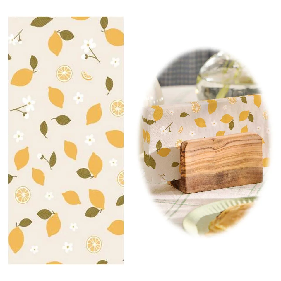 LS-LebenStil Küche Servietten Zitrone 40x40 Papierservietten 16er 3-lagig