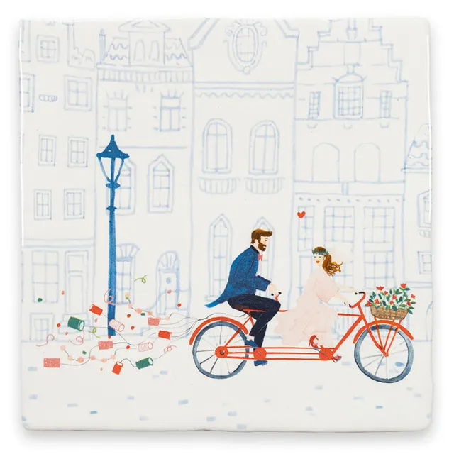 StoryTiles Delft Blue It's Official Fliese S 10x10 Hochzeit
