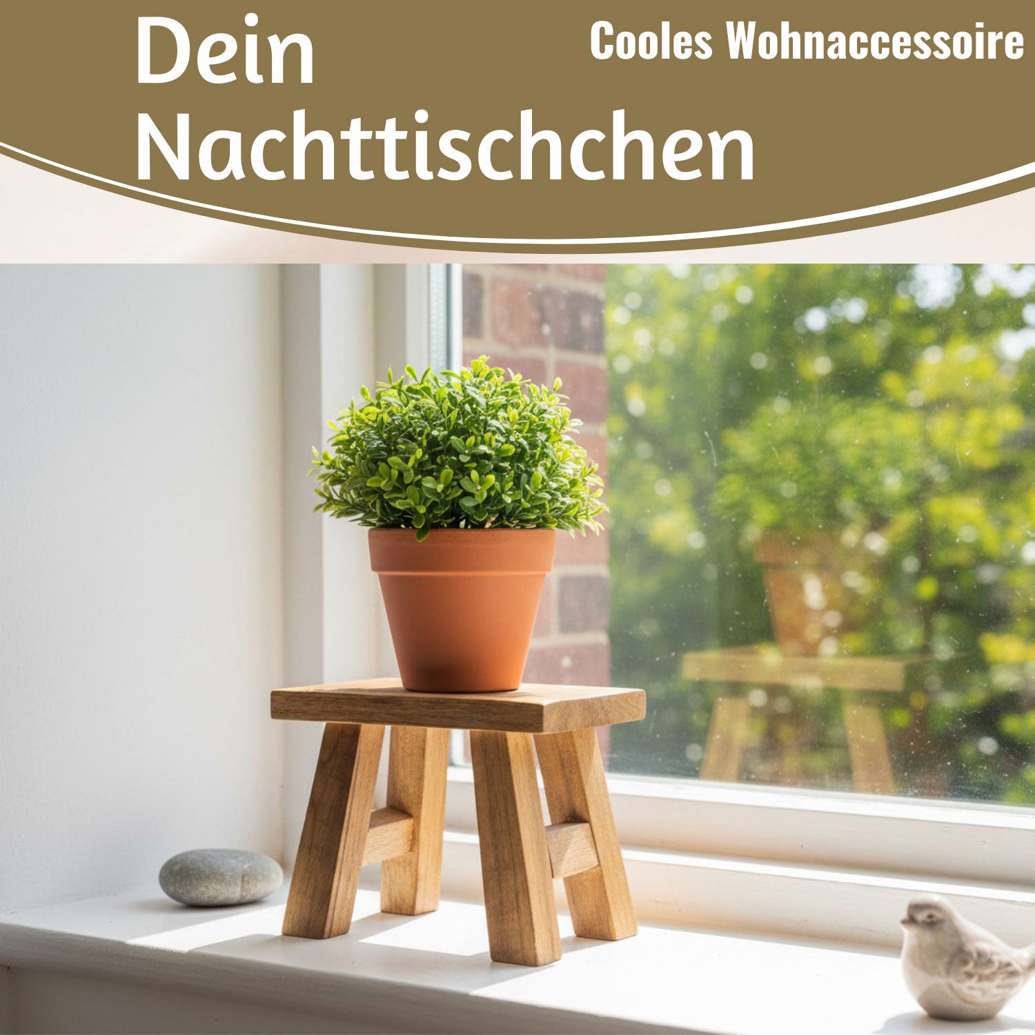 LS-LebenStil Pflanzenhocker Teak 21x16cm Mini-Tisch