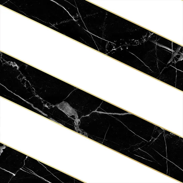 Mineheart Wallpaper Diagonal Marble Tapete Schwarz-Weiß A3 Muster