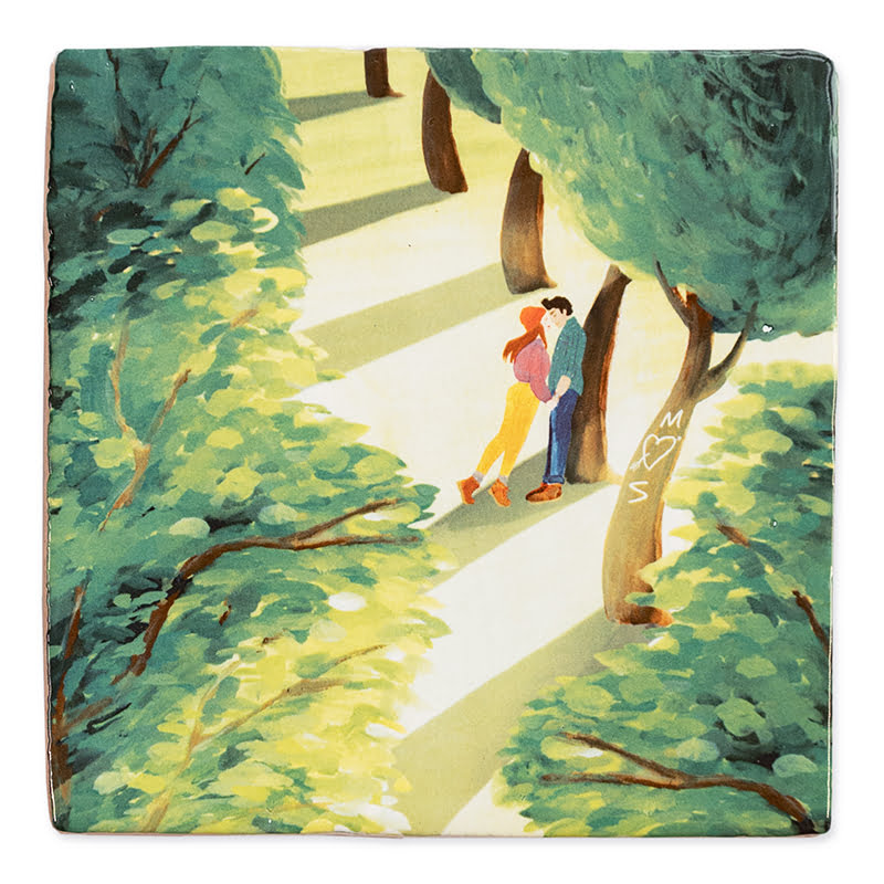 Storytiles Delft Blue Het begon met 'n kus Wandfliese S 10x10 cm