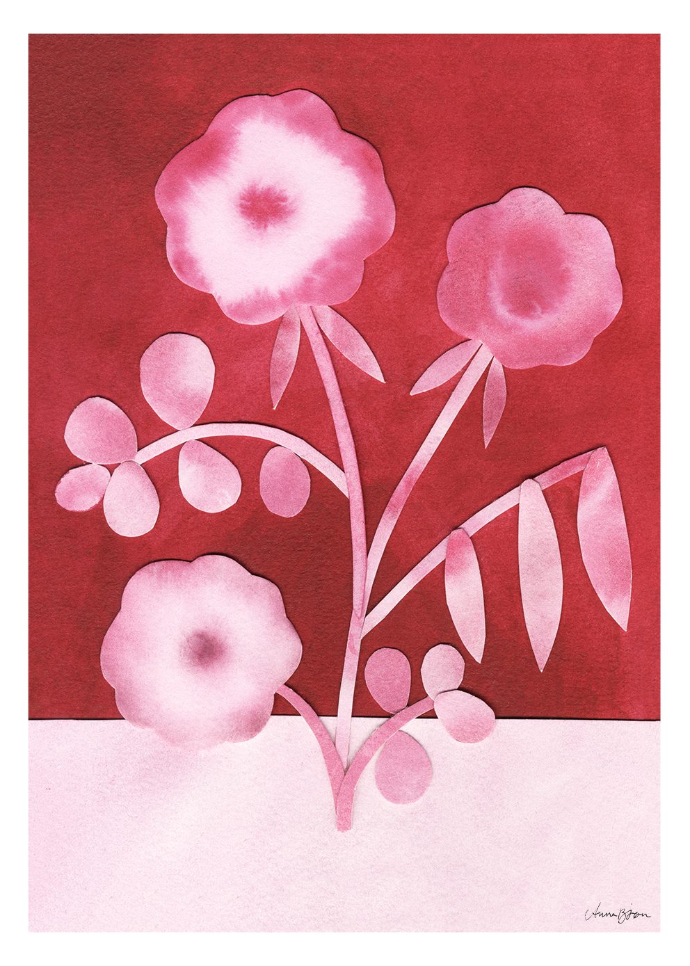 The Poster Club Pink Peas in Bloom Poster 30x40 cm rosa