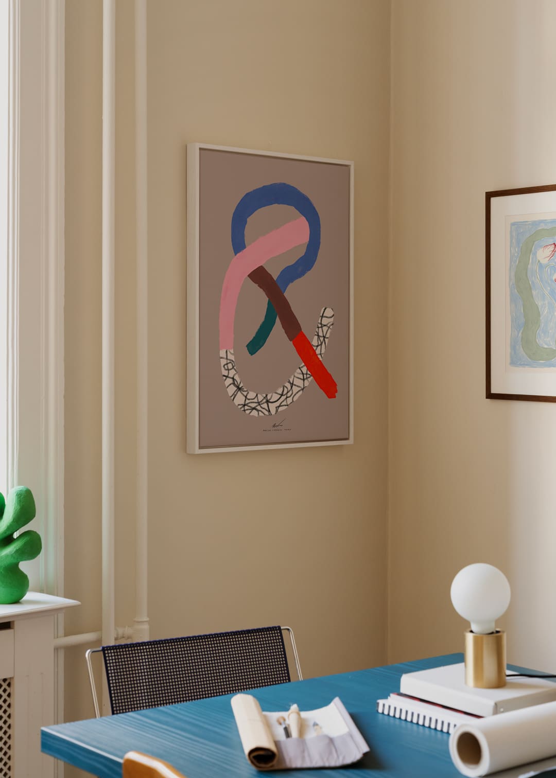 The Poster Club Abstract Typography Leinwand 50x70 cm beige