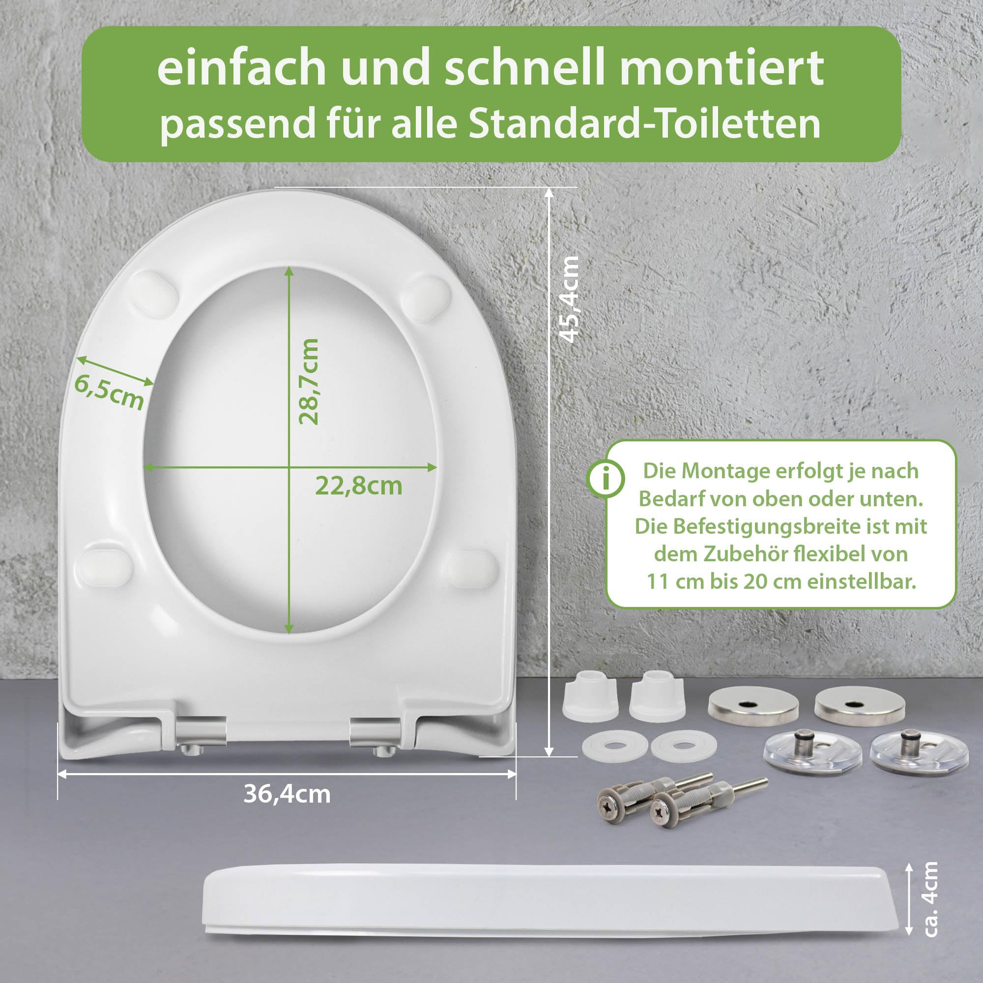 Banjado WC Sitz Rotgelber Falter Toilettendeckel Weiß D-Form